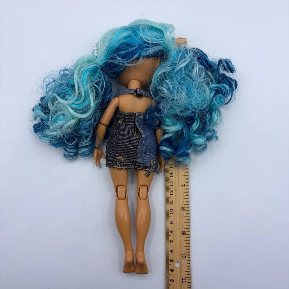 Rainbow High Skyler Bradshaw Blue Hair Doll Denim Dress Series 1 11 inch